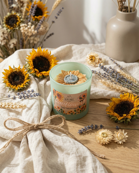 Rankų darbo sojos vaško žvakė