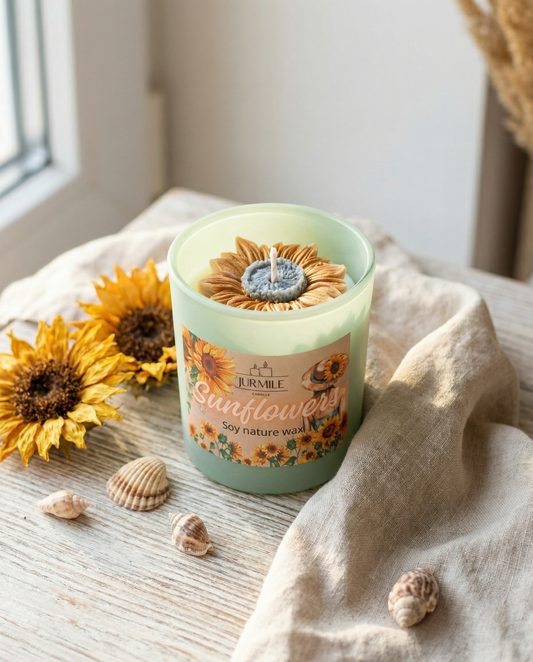 Rankų darbo sojos vaško žvakė